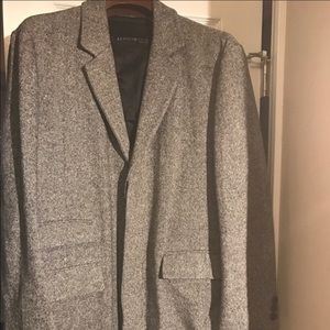 Mens Kenneth Cole Tweed Wool Car Coat